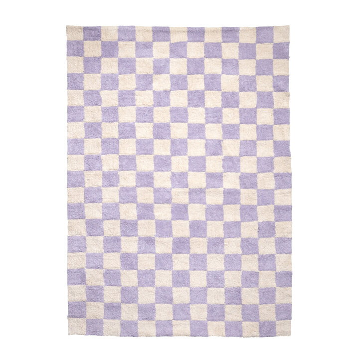 Retro Teppich - Gambit Lila Weiß - 1