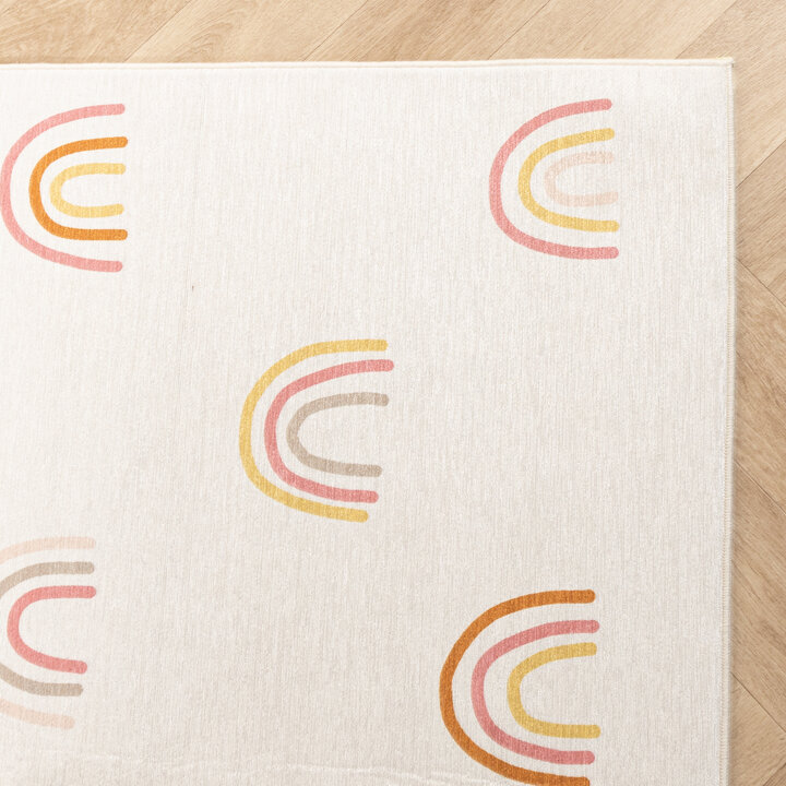 Waschbarer Kinderteppich - Evi Rainbow Bunt - 4