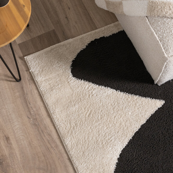 Japandi Teppich - Yori Abstrakt Creme Schwarz - 2