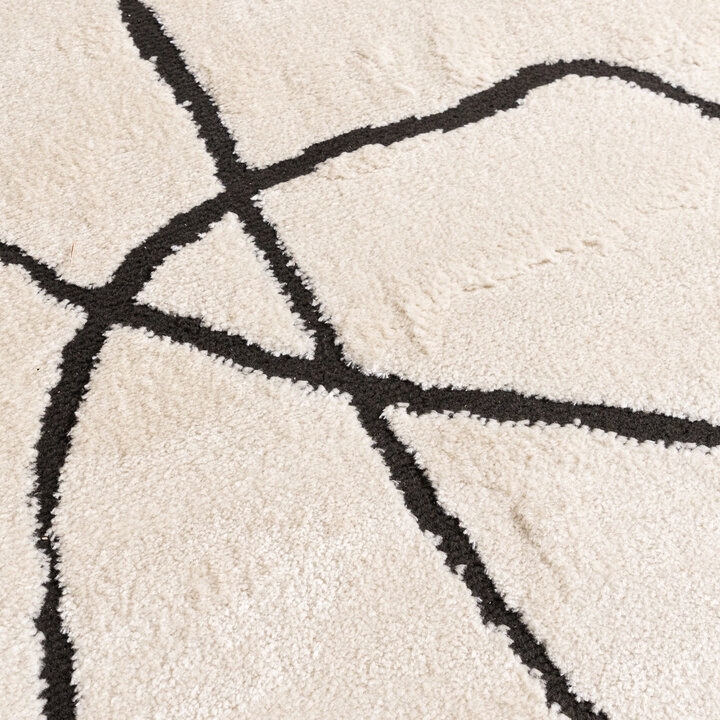 Japandi Teppich - Yori Lines Creme Schwarz - 3