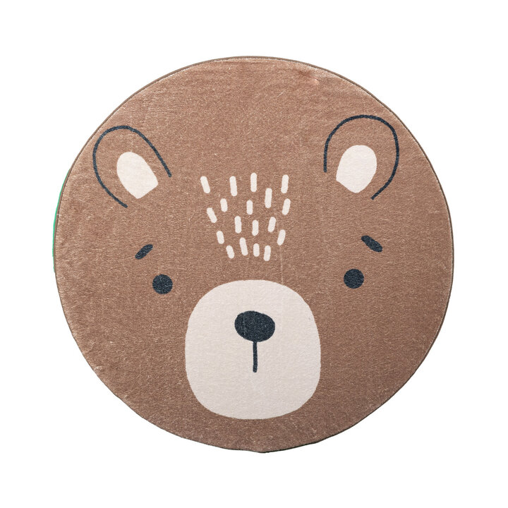 Waschbarer Spielteppich Rund - Sammy Bear Braun - 1