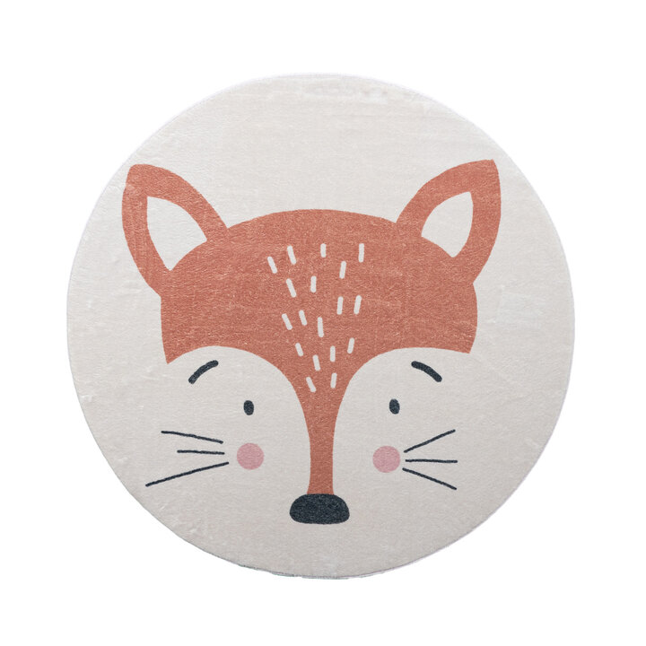 Waschbarer Spielteppich Rund - Sammy Fox Orange - 1