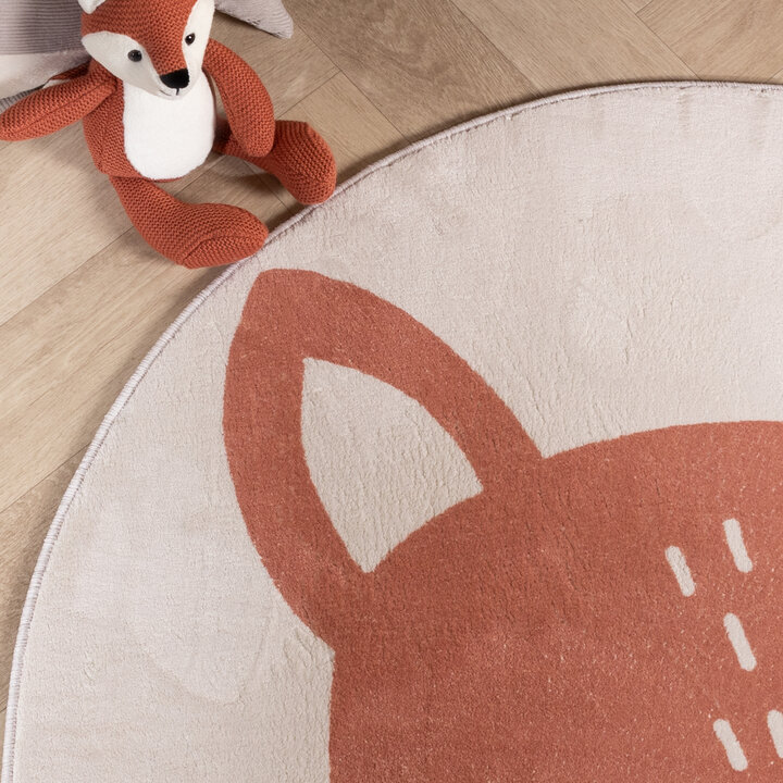 Waschbarer Spielteppich Rund - Sammy Fox Orange - 2