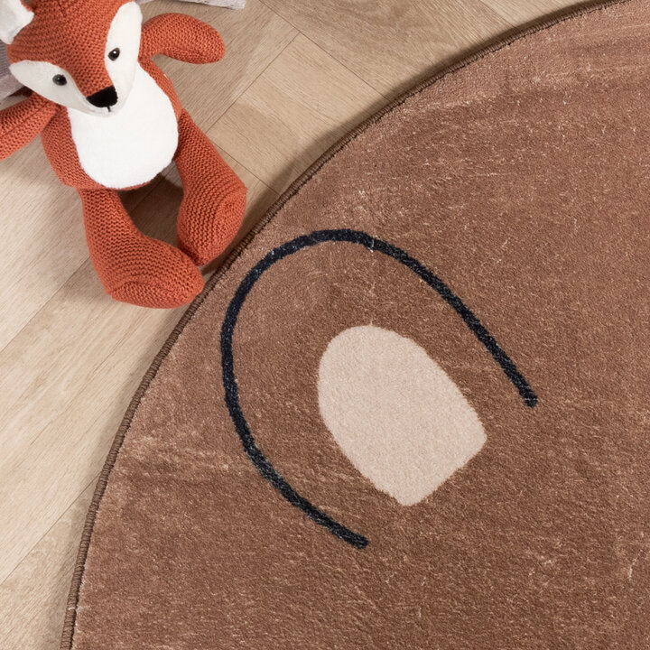 Waschbarer Spielteppich Rund - Sammy Bear Braun - 2