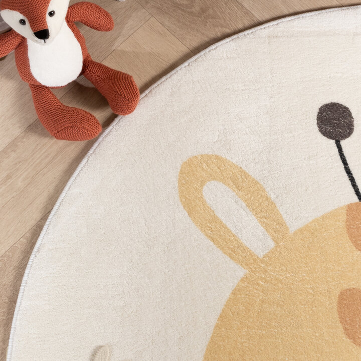 Waschbarer Spielteppich Rund - Sammy Giraffe Gelb - 2