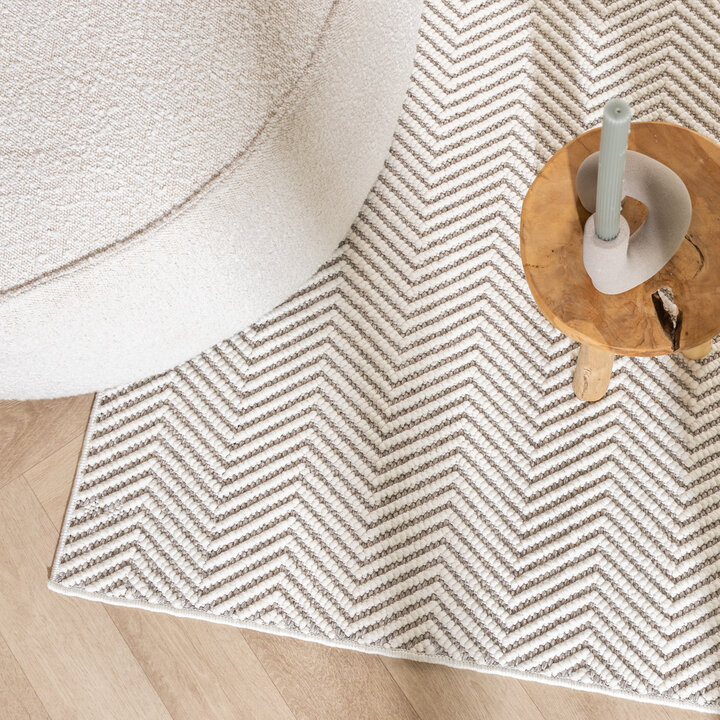Nachhaltiger Teppich - Lorre Lines Creme Grau  - 2