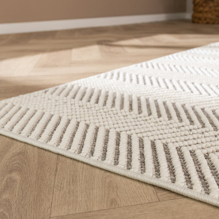 Nachhaltiger Teppich - Lorre Lines Creme Grau  - 5