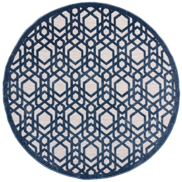 In- & Outdoor Teppich Rund - Piatto Oro Blau - 1