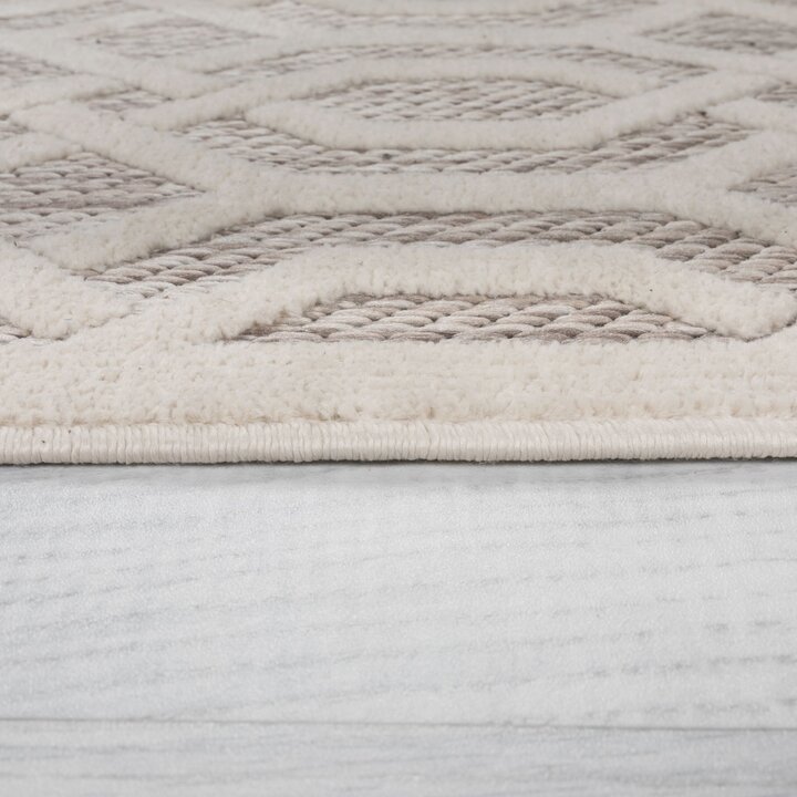In- & Outdoor Teppich Rund - Piatto Mataro Creme Weiß - 3