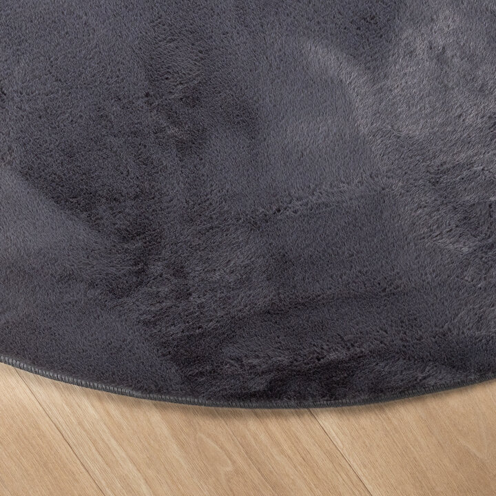 Flauschiger Teppich Rund - Cozy Anthrazit - 4