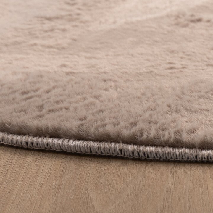 Flauschiger Teppich Rund - Cozy Taupe - 5