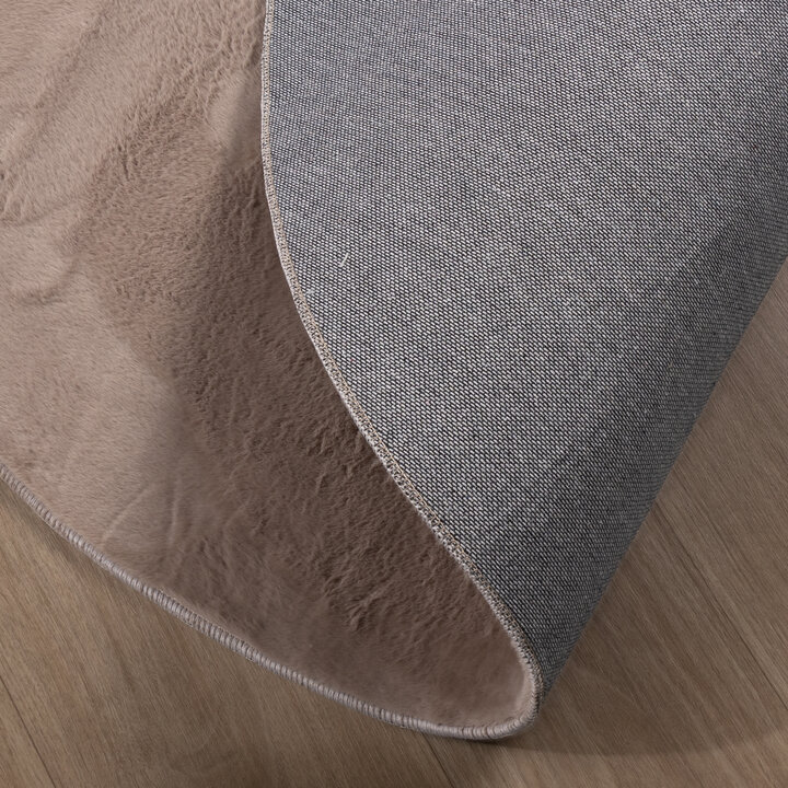 Flauschiger Teppich Rund - Cozy Taupe - 6