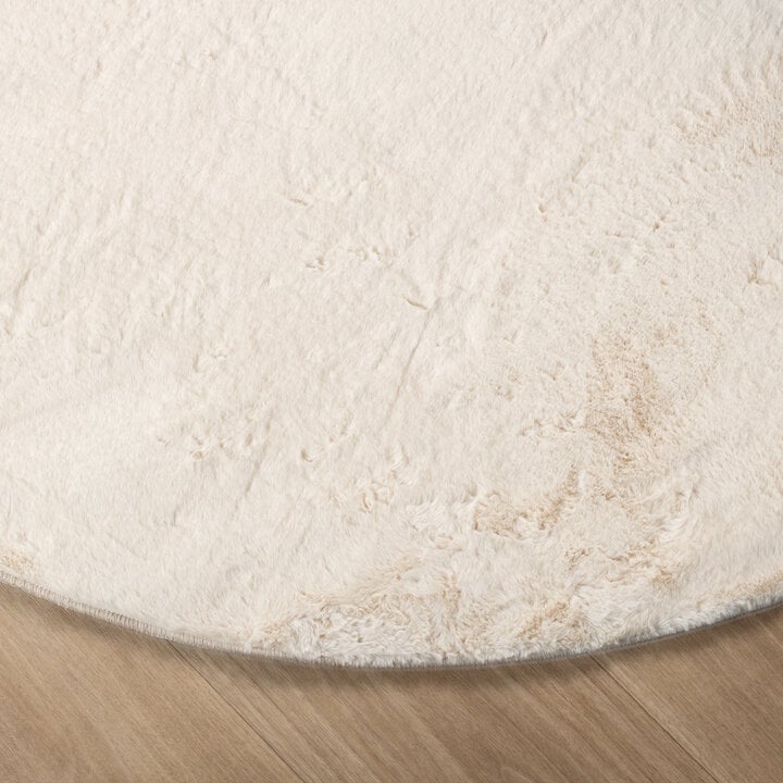 Flauschiger Teppich Rund - Cozy Creme - 4