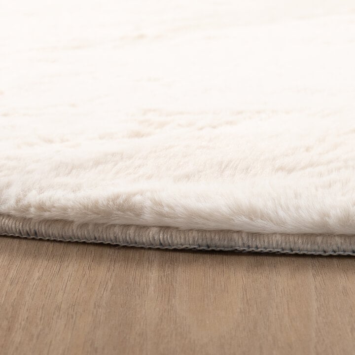 Flauschiger Teppich Rund - Cozy Creme - 5
