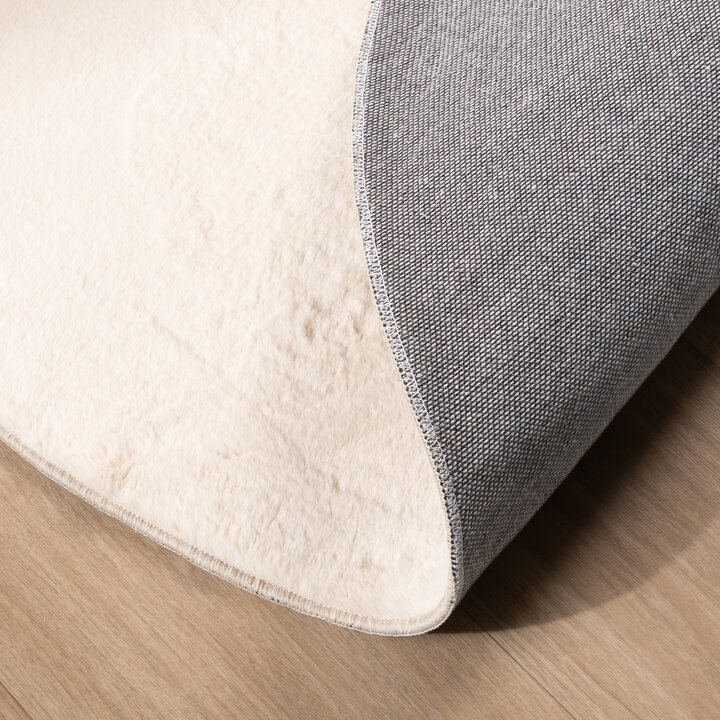 Flauschiger Teppich Rund - Cozy Creme - 6