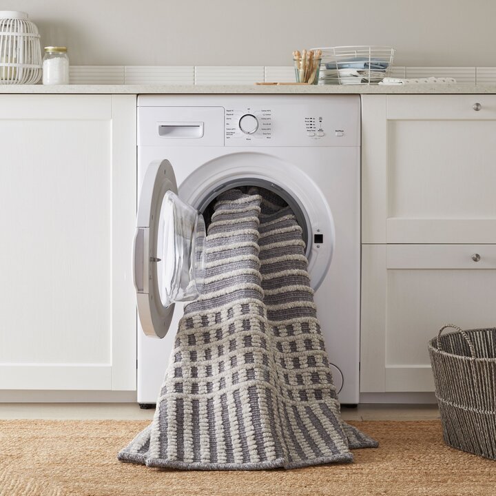 Waschbarer Teppich - Elto  Stripe Grau - 6