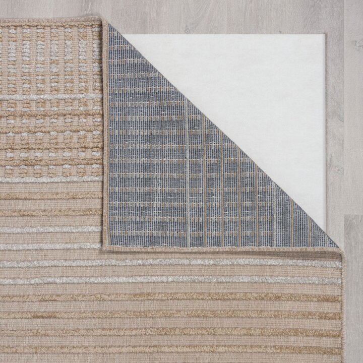 Waschbarer Teppich - Elto Stipe Beige - 4