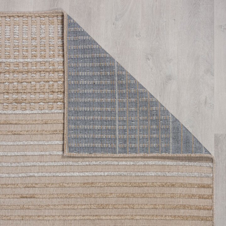 Waschbarer Teppich - Elto Stipe Beige - 5