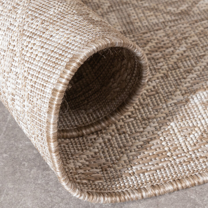 In- & Outdoor Jute Teppich - Atlas Aztec Braun Creme - 6