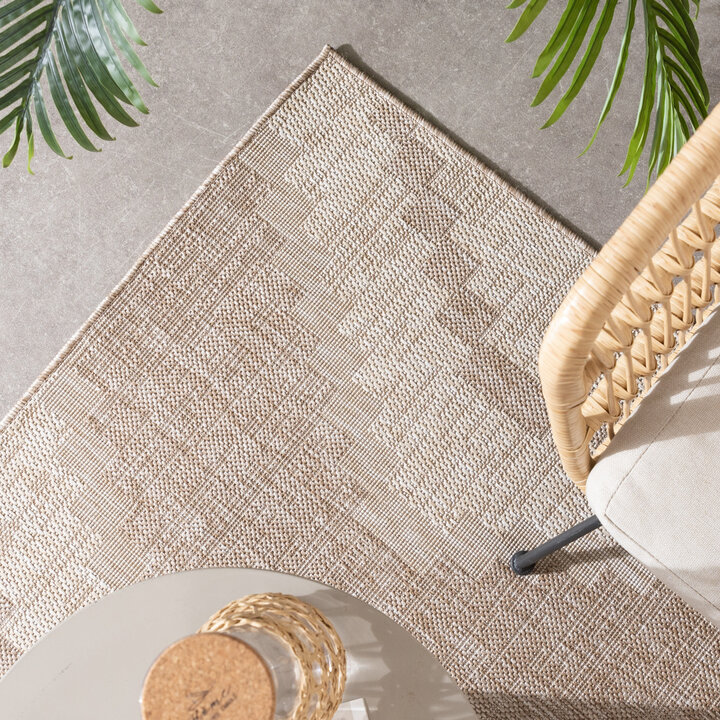 In- & Outdoor Jute Teppich - Atlas Diamond Braun Creme - 2