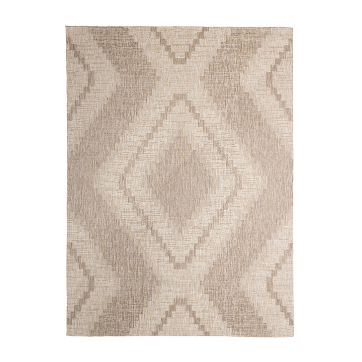 In- & Outdoor Jute Teppich - Atlas Diamond Braun Creme - 1