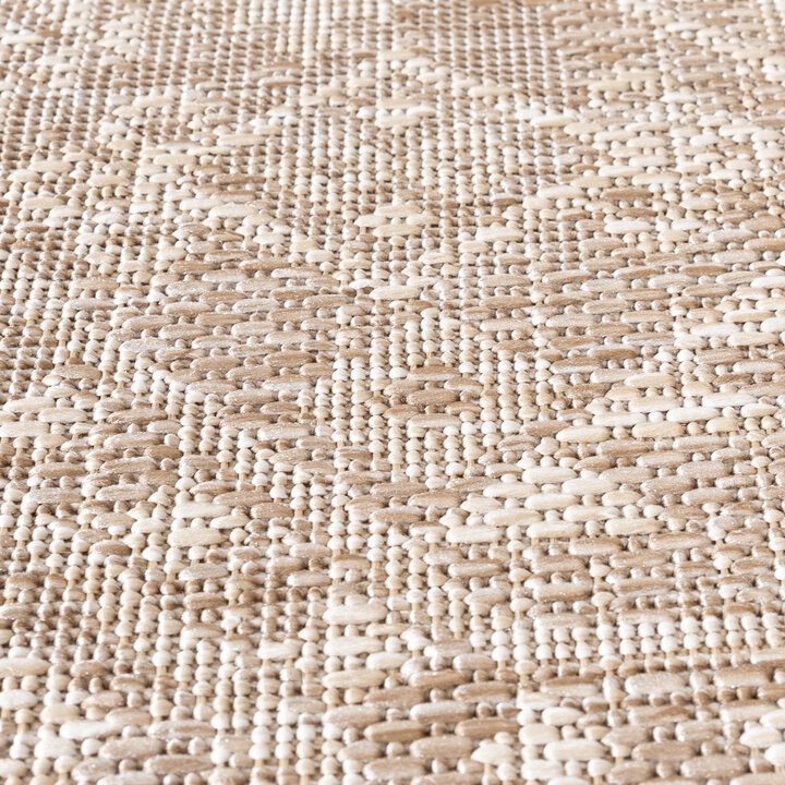 In- & Outdoor Jute Teppich Rund - Atlas Aztec Braun Creme - 3