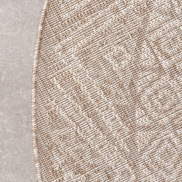 In- & Outdoor Jute Teppich Rund - Atlas Aztec Braun Creme - 4