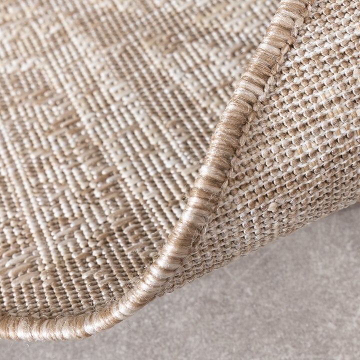 In- & Outdoor Jute Teppich Rund - Atlas Aztec Braun Creme - 6