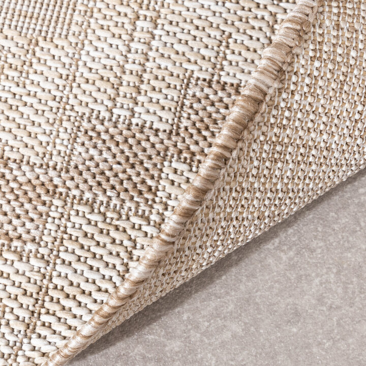 In- & Outdoor Jute Teppich Rund - Atlas Diamond Braun Creme - 6