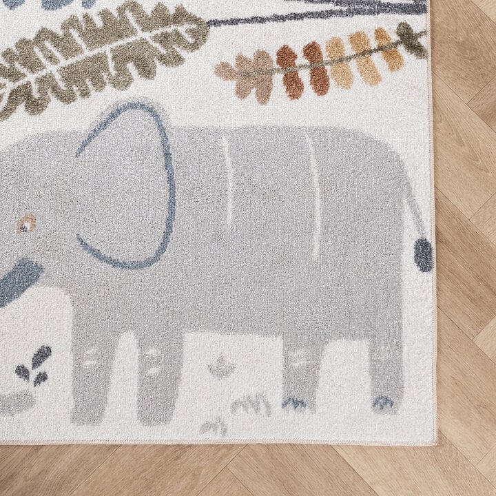 Waschbarer Kinderteppich - Mace Animals Creme - 4