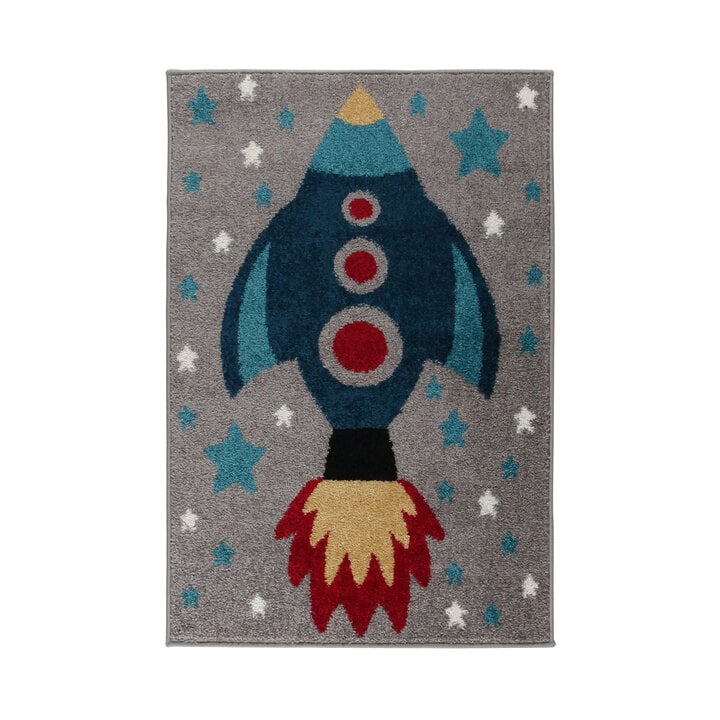 Kinderteppich - Rocco Rocket Grau Blau - 1