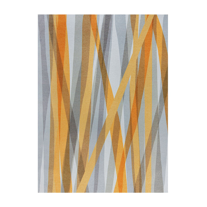 Waschbarer Teppich - Fabio Stripe Grau Gelb - 1