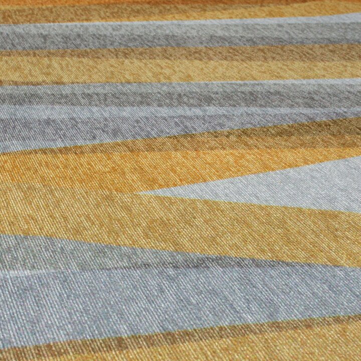 Waschbarer Teppich - Fabio Stripe Grau Gelb - 2