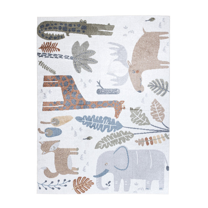 Waschbarer Kinderteppich - Mace Animals Creme - 1