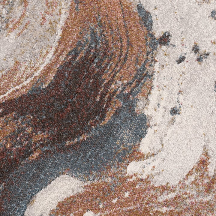 Teppich Abstrakt Rund - Xavier Wave Blau Rot - 3