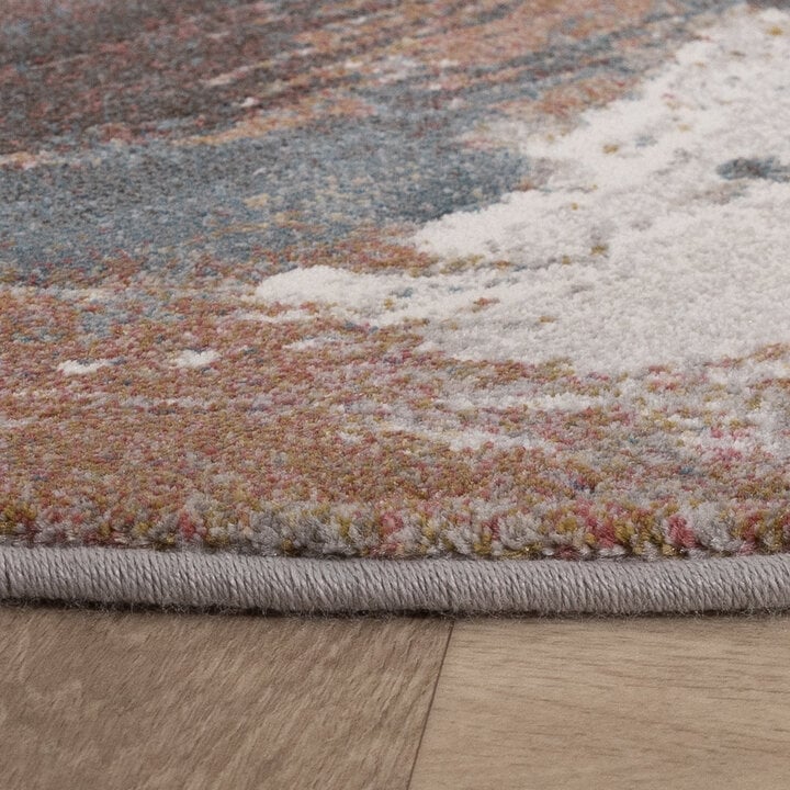 Teppich Abstrakt Rund - Xavier Wave Blau Rot - 5