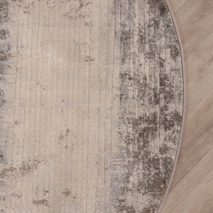 Teppich Abstrakt Rund - Xavier Scratch Taupe Grau - 4