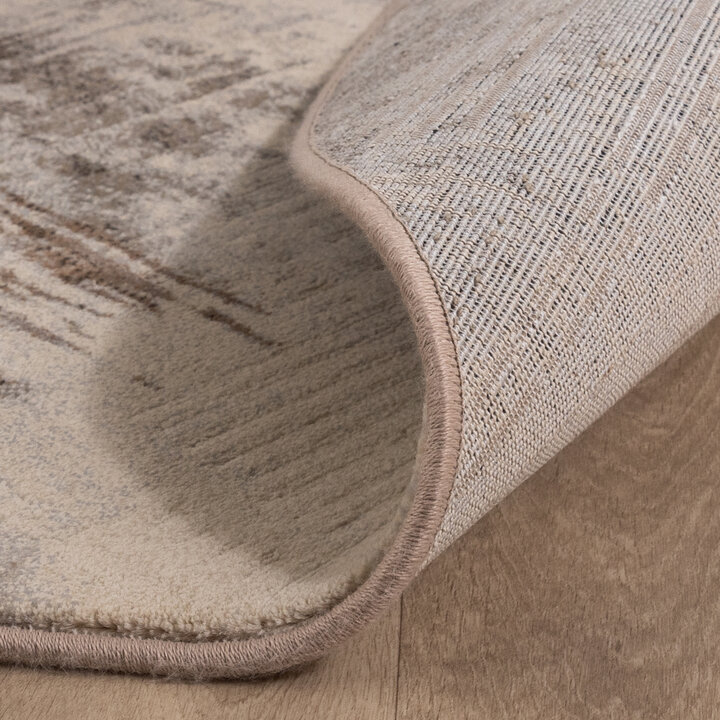 Teppich Abstrakt Rund - Xavier Scratch Taupe Grau - 6