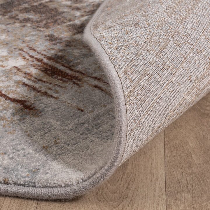 Teppich Abstrakt Rund - Xavier Scratch Taupe Rot - 6