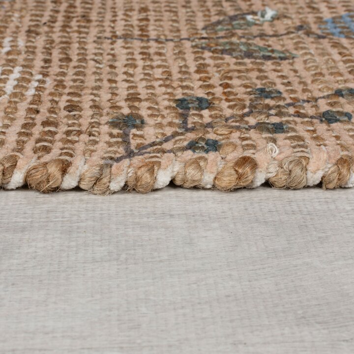 Jute Läufer - Amilio Floral Beige - 3