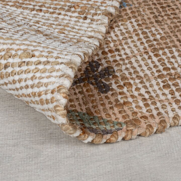 Jute Läufer - Amilio Floral Beige - 4