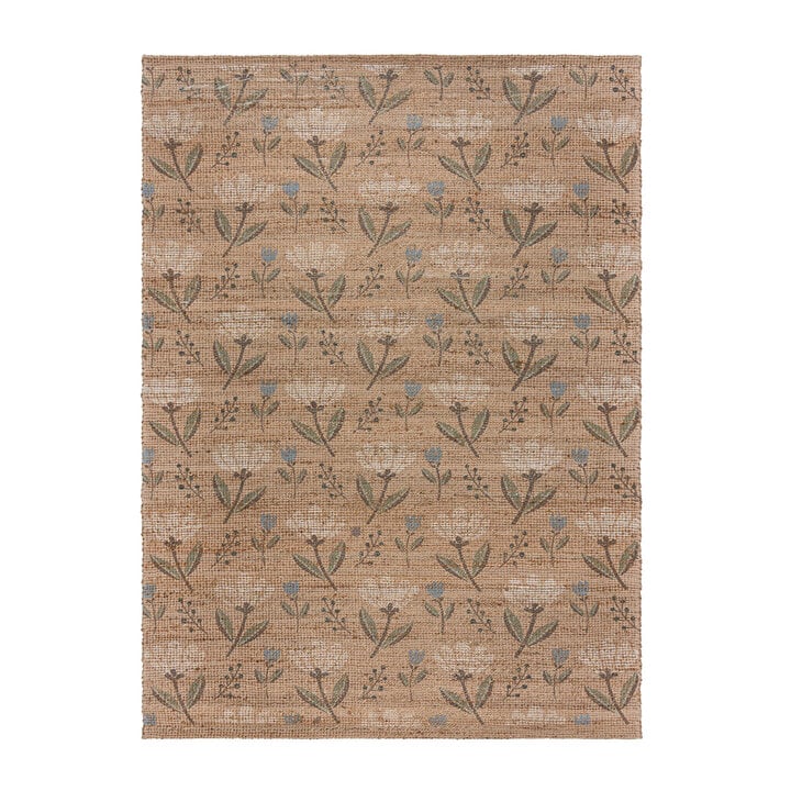 Jute Teppich - Amilio Floral Braun - 1