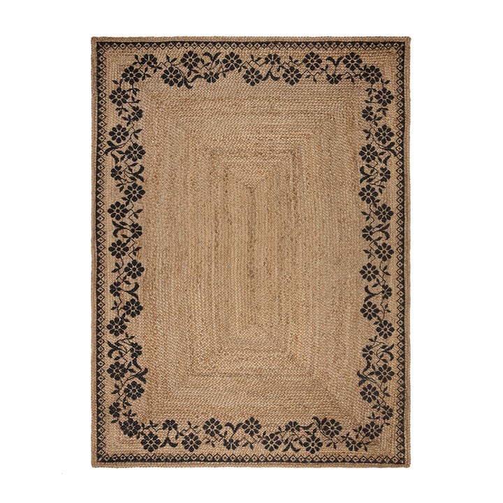 Jute Teppich - Marino Floral Beige - 1