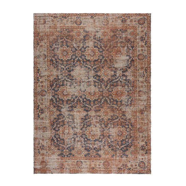 Jute Teppich - Mauro Vintage Braun Blau - 1