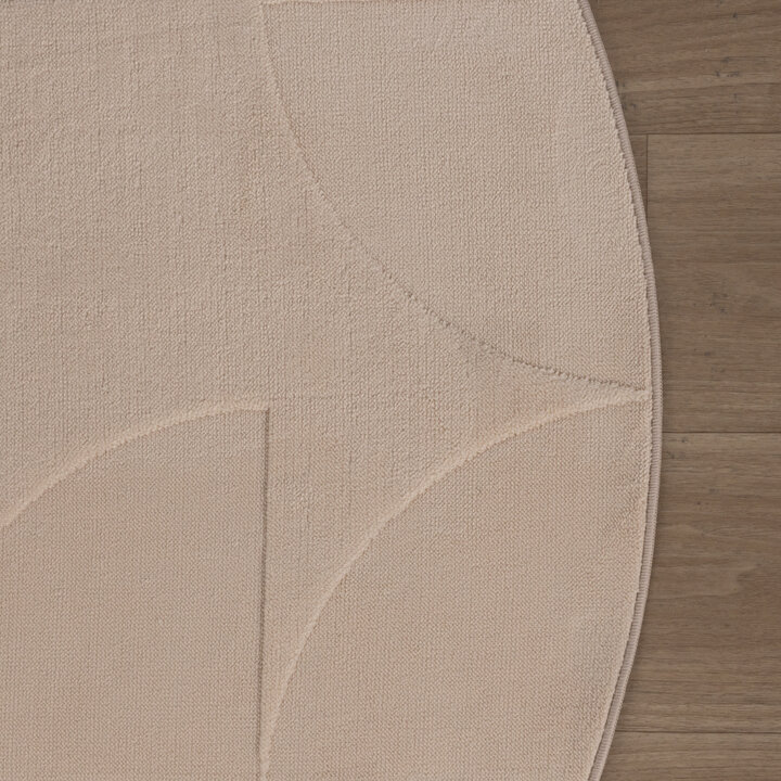 Runder Teppich Wohnzimmer - Charm Circles Beige - 4