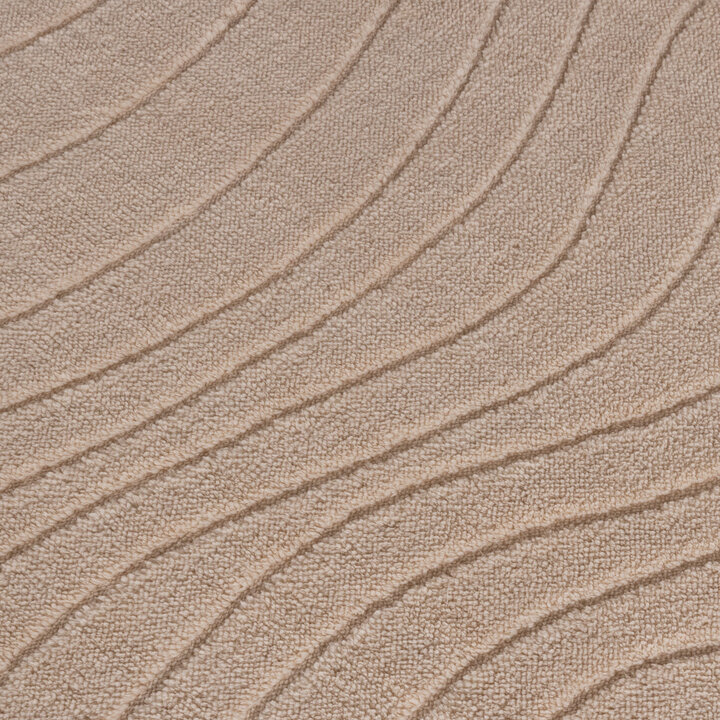 Runder Teppich Wohnzimmer - Charm Waves Beige - 3