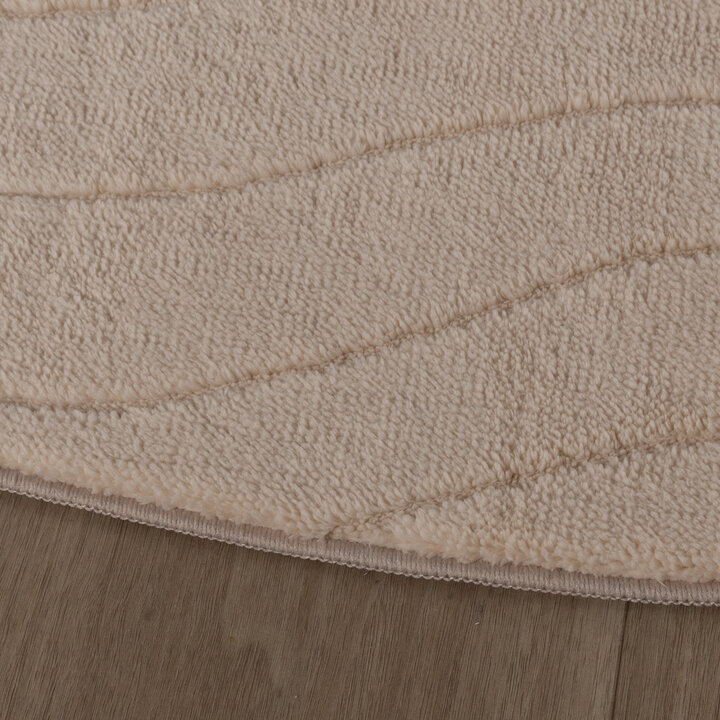 Runder Teppich Wohnzimmer - Charm Waves Beige - 5