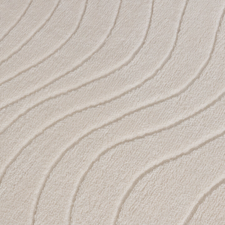 Runder Teppich Wohnzimmer - Charm Waves Weiß - 3