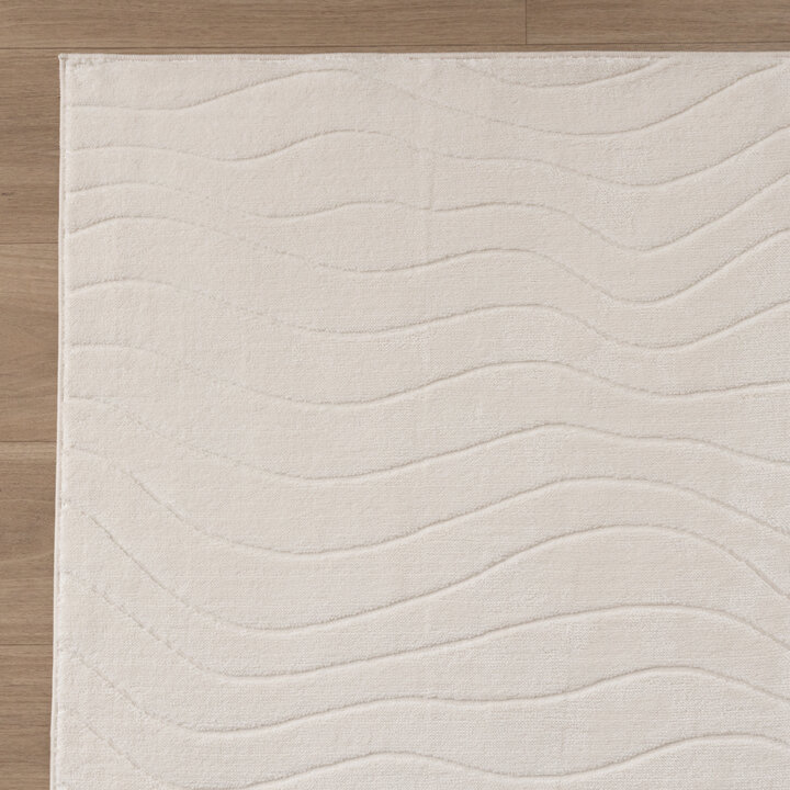 Teppich Wohnzimmer - Charm Waves Weiß - 3