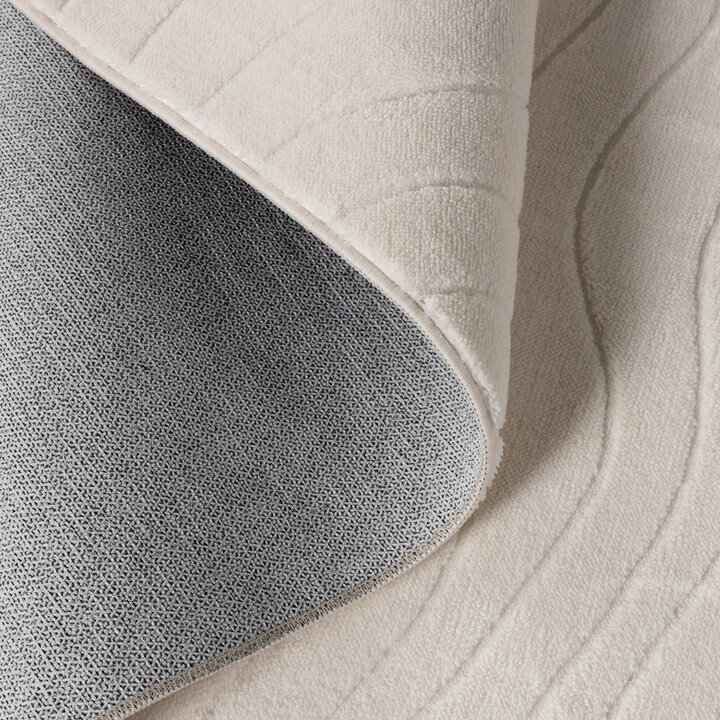 Teppich Wohnzimmer - Charm Waves Weiß - 5